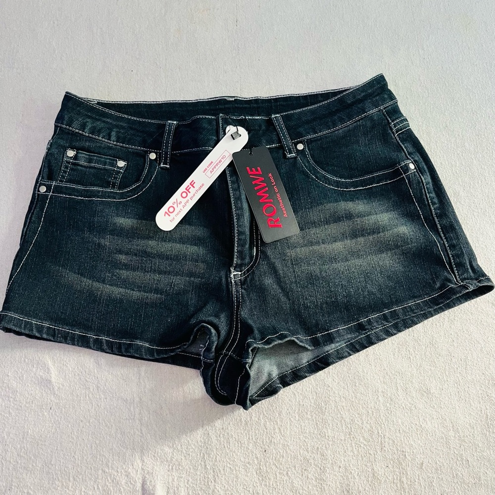 ROMWE Dark Denim Jean Shorts